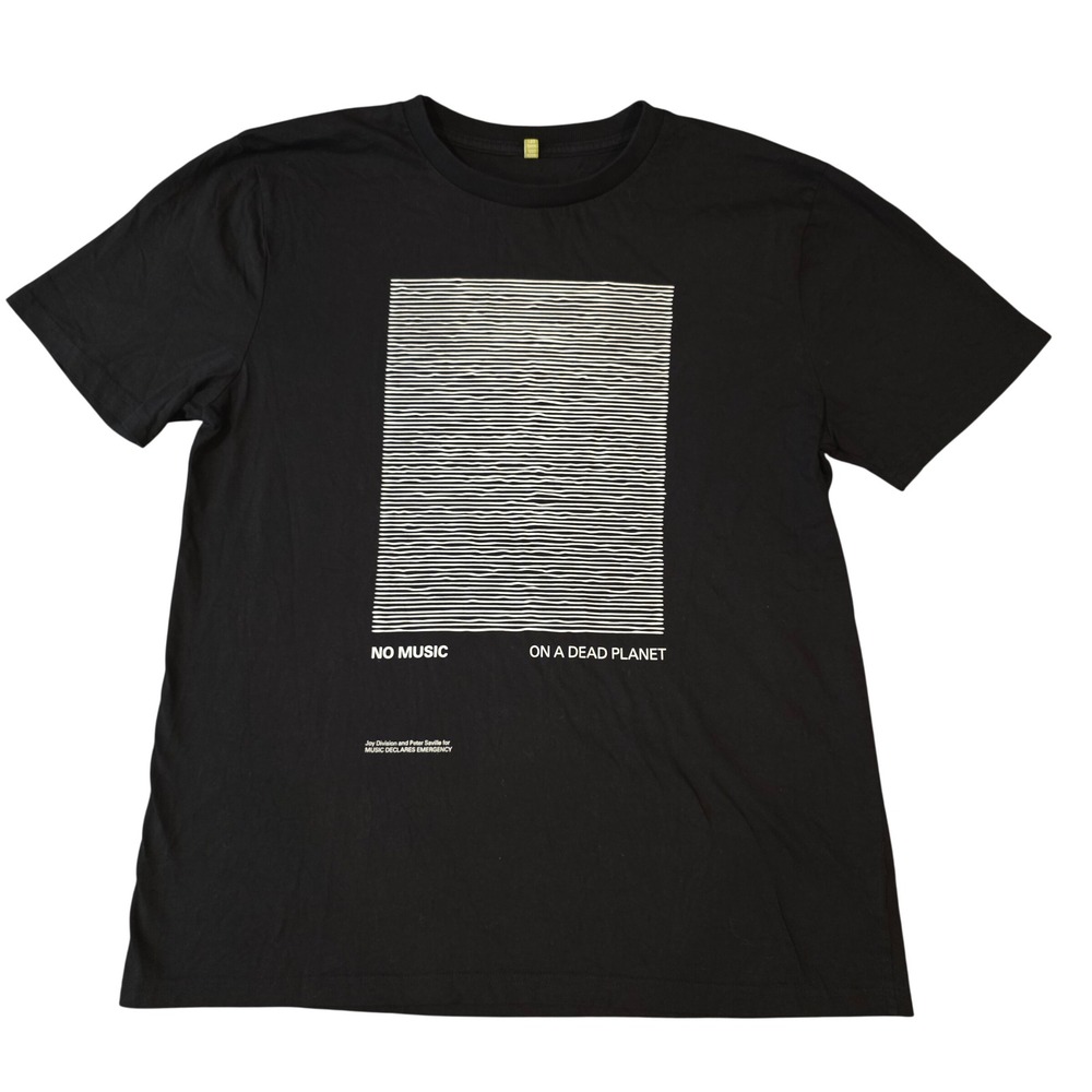 Joy Division Peter Saville No Music On A Dead Planet Black Graphic T-Shirt L